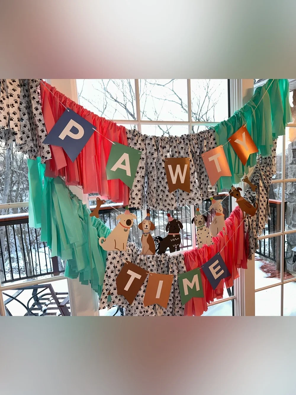 Lot of Puppy Dog Birthday Party Decorations- “Pawty Time”